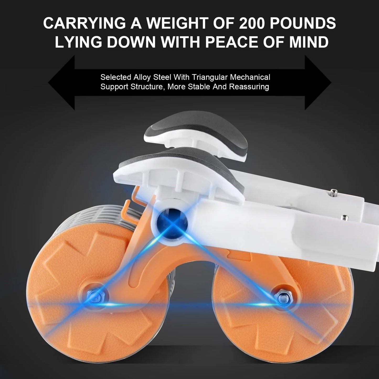 2025 New with Timer Ab Abdominal Exercise Roller Elbow Support, Abs Roller Wheel Core Exercise Equipment, Automatic Rebound Abdominal Wheel(Black)